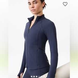 Athleta Salutation jacket XS navy EUC
